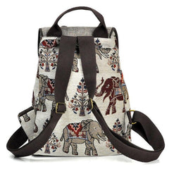 Women's Travel Backpack with Handwoven Accessories