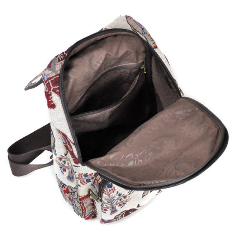 Women's Travel Backpack with Handwoven Accessories