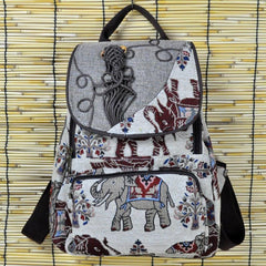 Women's Travel Backpack with Handwoven Accessories