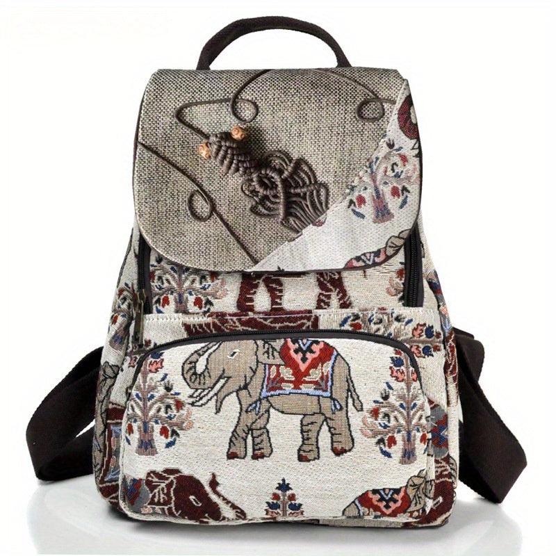 Women's Travel Backpack with Handwoven Accessories