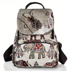 Women's Travel Backpack with Handwoven Accessories