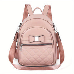 Quilted Bow Decor Large Capacity Backpack