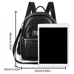 Quilted Bow Decor Large Capacity Backpack