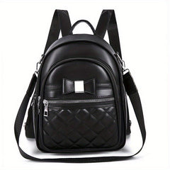 Quilted Bow Decor Large Capacity Backpack