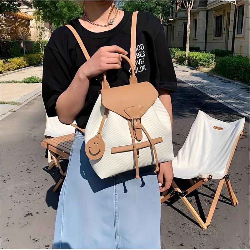 Small Drawstring Backpack Preppy School Bag Women's Daypack