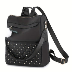 Waterproof Quilted Backpack Casual Nylon Travel Bag With Plush Pendant