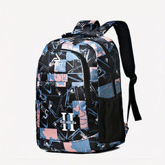 Stylish Graffiti Pattern Backpack Large Capacity Camping Storage Rucksack