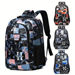 Stylish Graffiti Pattern Backpack Large Capacity Camping Storage Rucksack