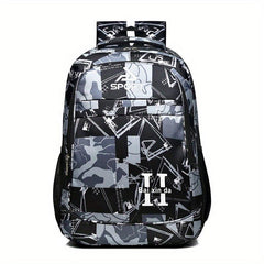 Stylish Graffiti Pattern Backpack Large Capacity Camping Storage Rucksack