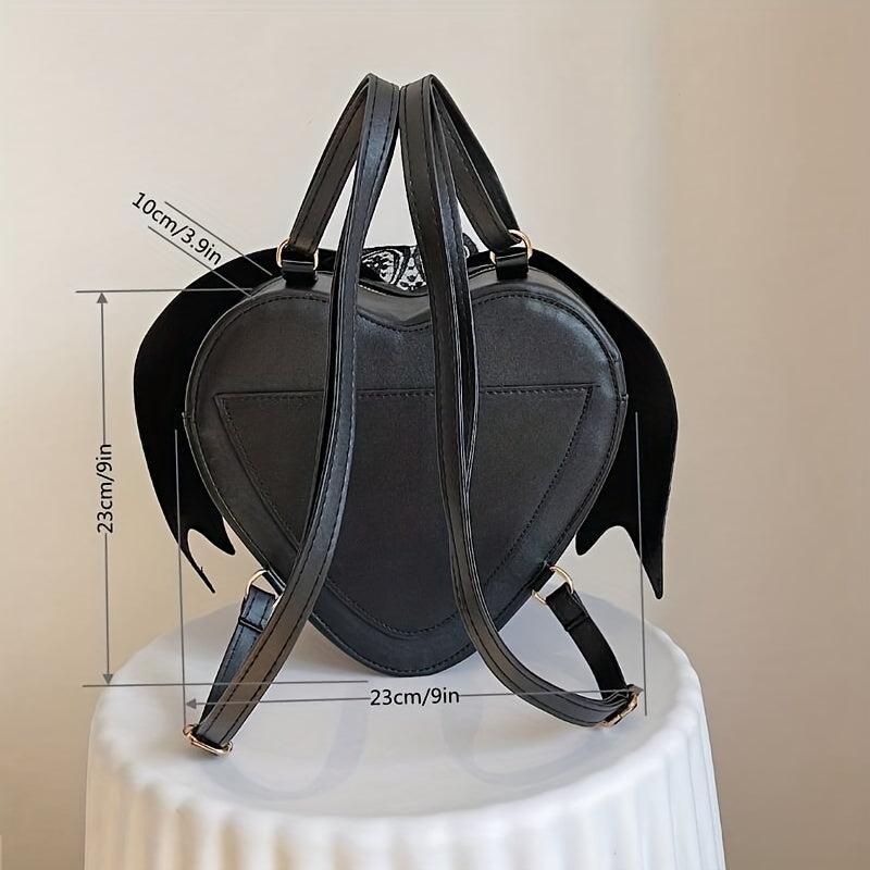 Punk Style Bat Shaped Backpack Y2K Devil Daypack