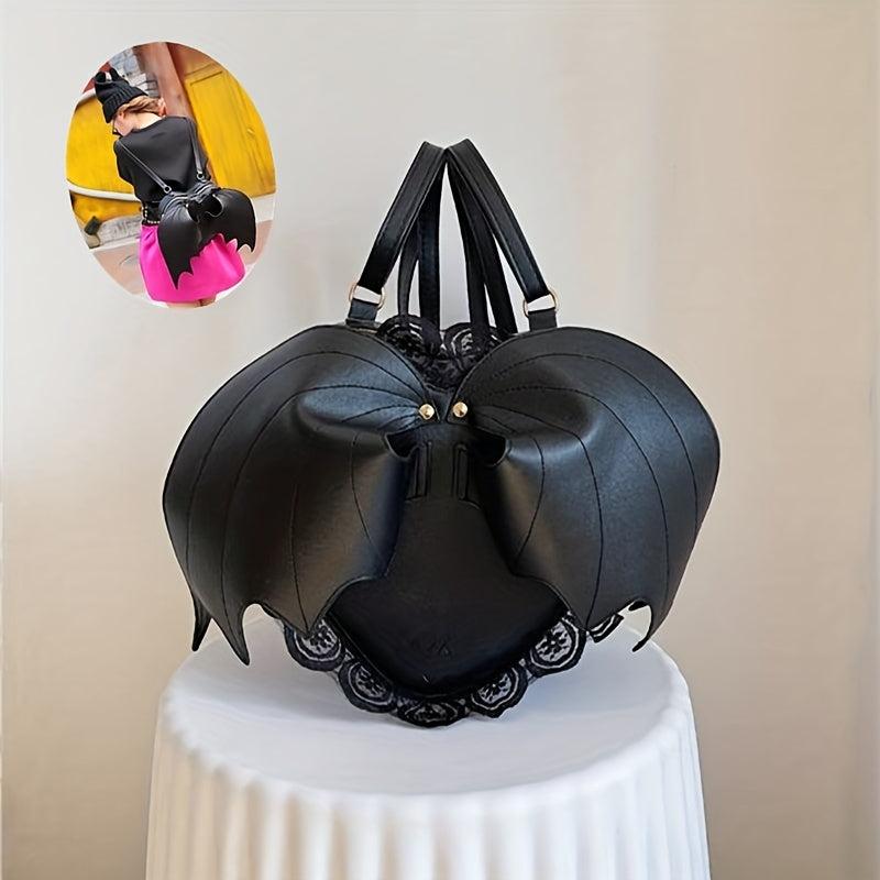 Punk Style Bat Shaped Backpack Y2K Devil Daypack