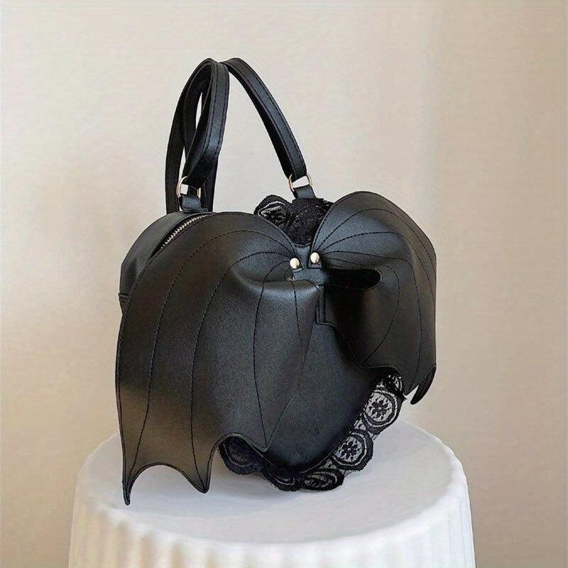 Punk Style Bat Shaped Backpack Y2K Devil Daypack
