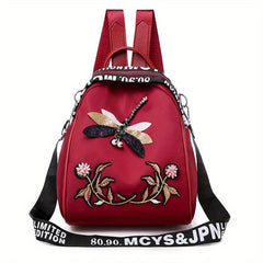 Ethnic Flower Embroidery Backpack Lightweight Travel Daypack