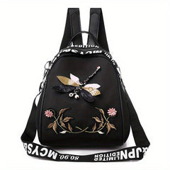 Ethnic Flower Embroidery Backpack Lightweight Travel Daypack