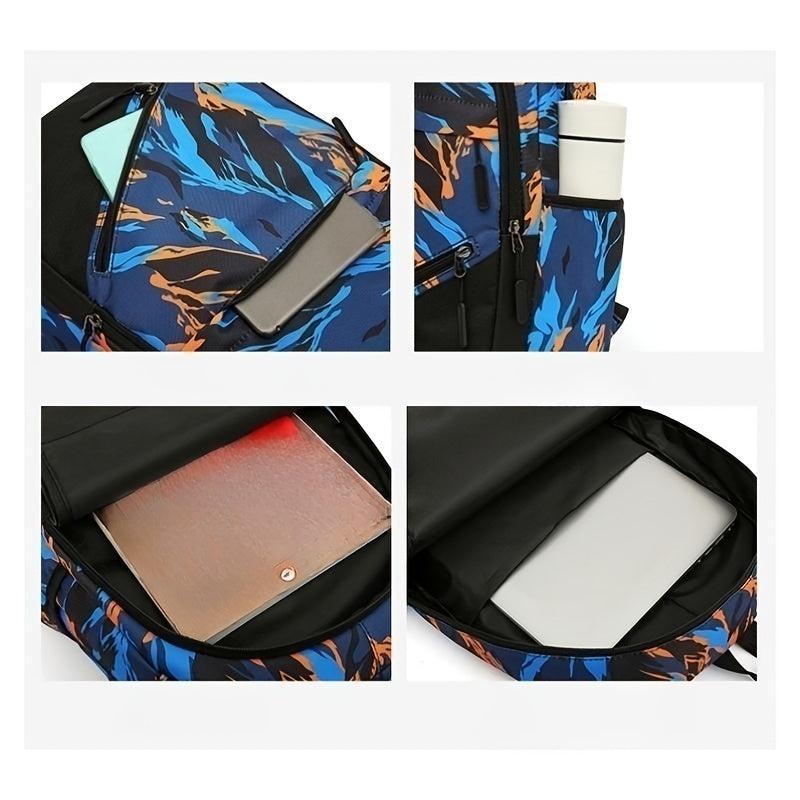 Graffiti Print Backpack Set with Crossbody Bag & Coin Purse