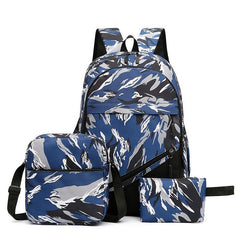 Graffiti Print Backpack Set with Crossbody Bag & Coin Purse