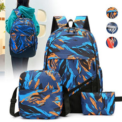 Graffiti Print Backpack Set with Crossbody Bag & Coin Purse