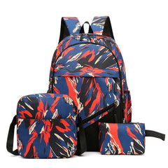 Graffiti Print Backpack Set with Crossbody Bag & Coin Purse