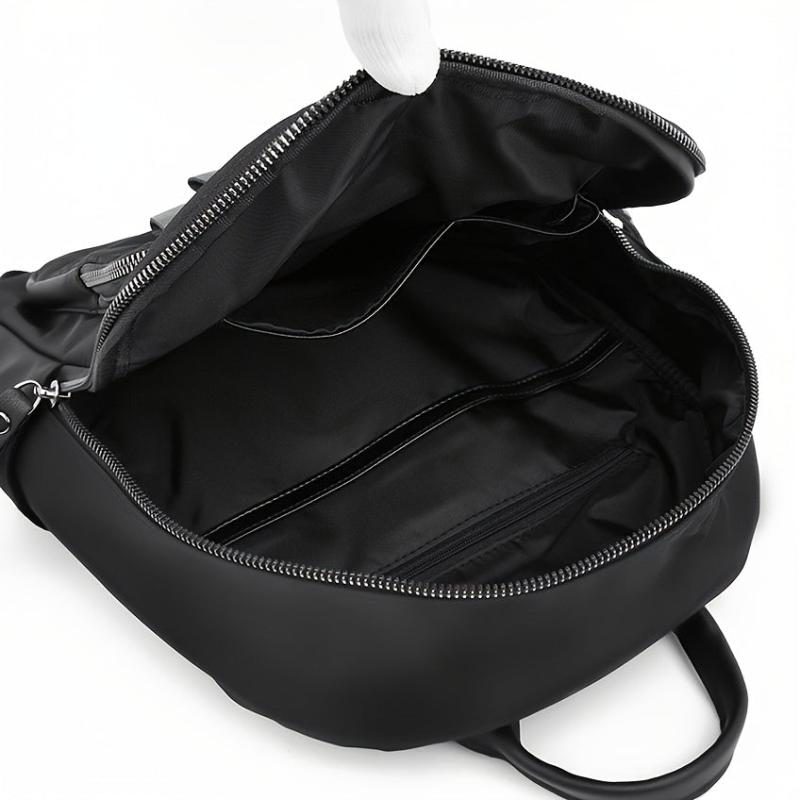 Solid Nylon Backpack with Adjustable Strap for Work & Travel