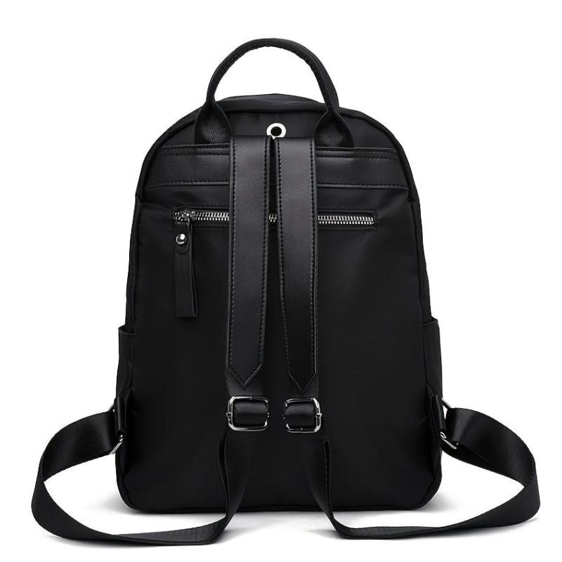Solid Nylon Backpack with Adjustable Strap for Work & Travel