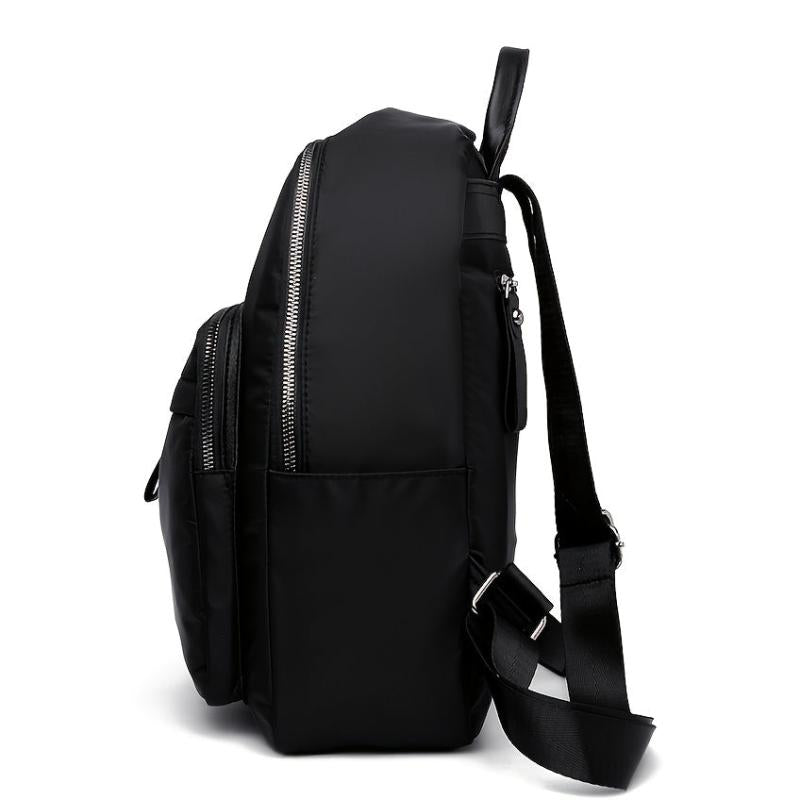 Solid Nylon Backpack with Adjustable Strap for Work & Travel