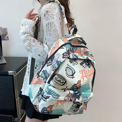 Cartoon Print Backpack for Students