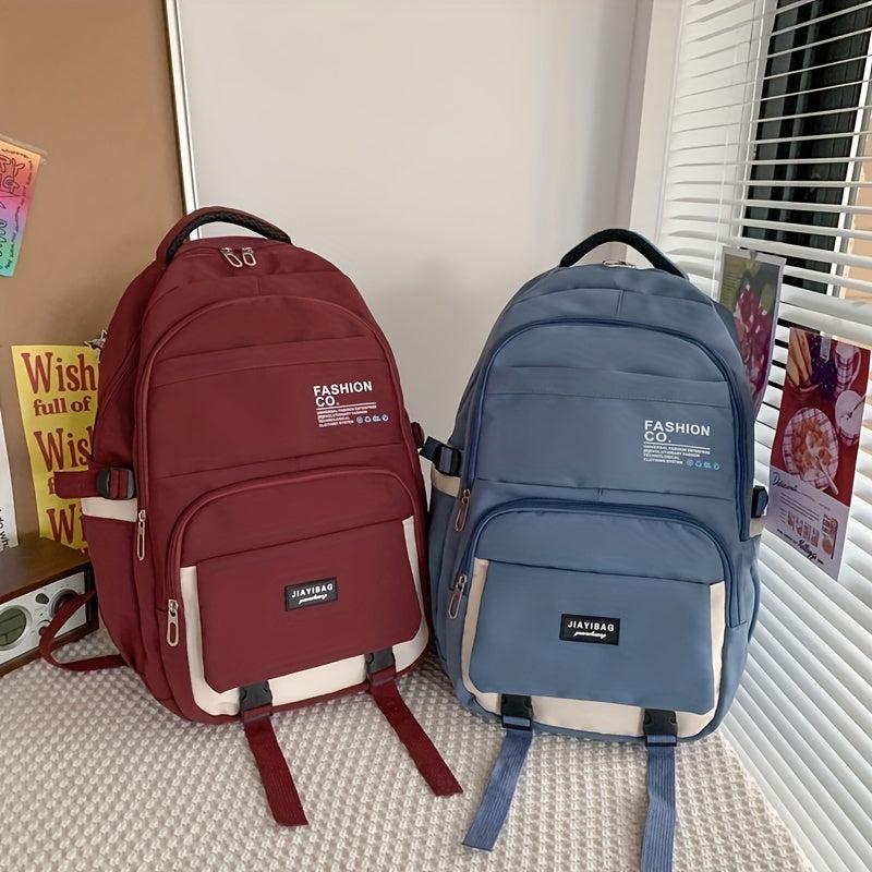 Nylon Student Backpack Preppy Style School Bag Large Capacity Travel Daypack