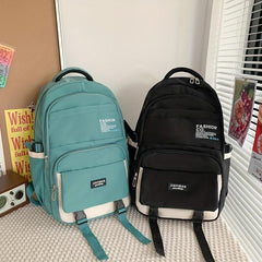 Nylon Student Backpack Preppy Style School Bag Large Capacity Travel Daypack