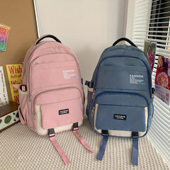 Nylon Student Backpack Preppy Style School Bag Large Capacity Travel Daypack