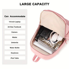 Colorblock Preppy Backpack Large Capacity Storage Daypack Travel