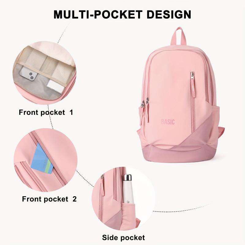 Colorblock Preppy Backpack Large Capacity Storage Daypack Travel