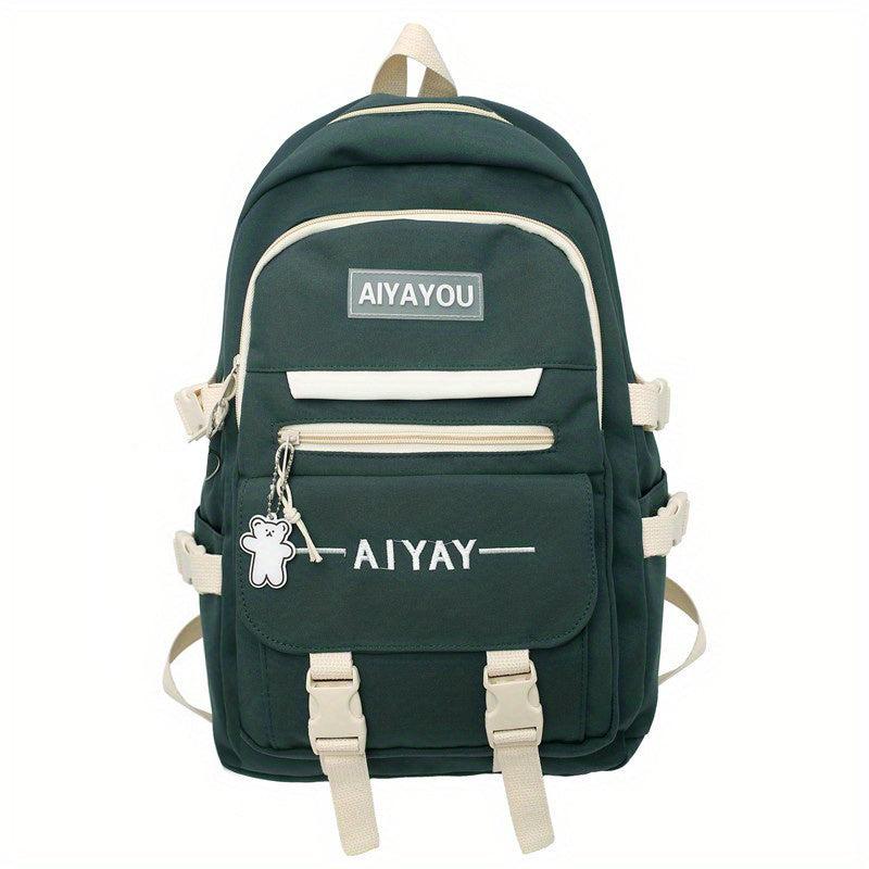 Women's Zipper Backpack Large Capacity School Bag All Match Preppy Rucksack
