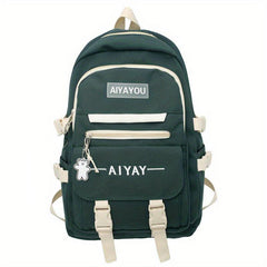 Women's Zipper Backpack Large Capacity School Bag All Match Preppy Rucksack