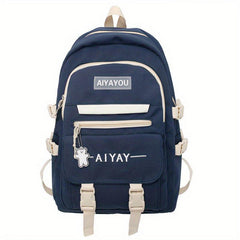 Women's Zipper Backpack Large Capacity School Bag All Match Preppy Rucksack