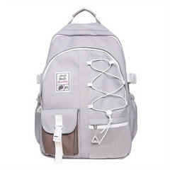 Women's Preppy Zipper Backpack Large Capacity Rucksack All Match School Bag