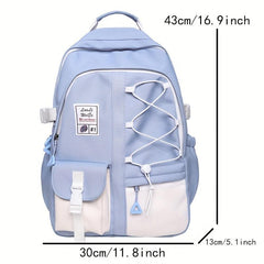 Women's Preppy Zipper Backpack Large Capacity Rucksack All Match School Bag