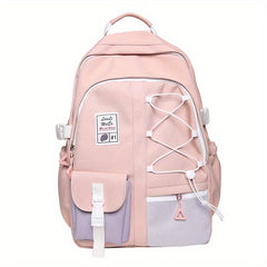 Women's Preppy Zipper Backpack Large Capacity Rucksack All Match School Bag