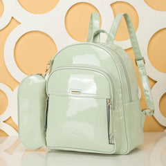 2pcs Large Capacity Backpack Pencil Case Set PU Leather School Bag
