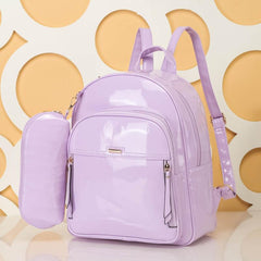 2pcs Large Capacity Backpack Pencil Case Set PU Leather School Bag