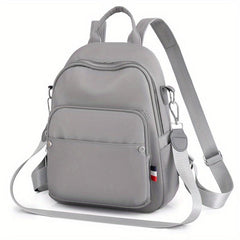 Casual Solid Backpack Purse Zipper Nylon Travel Daypack Detachable Shoulder Bag