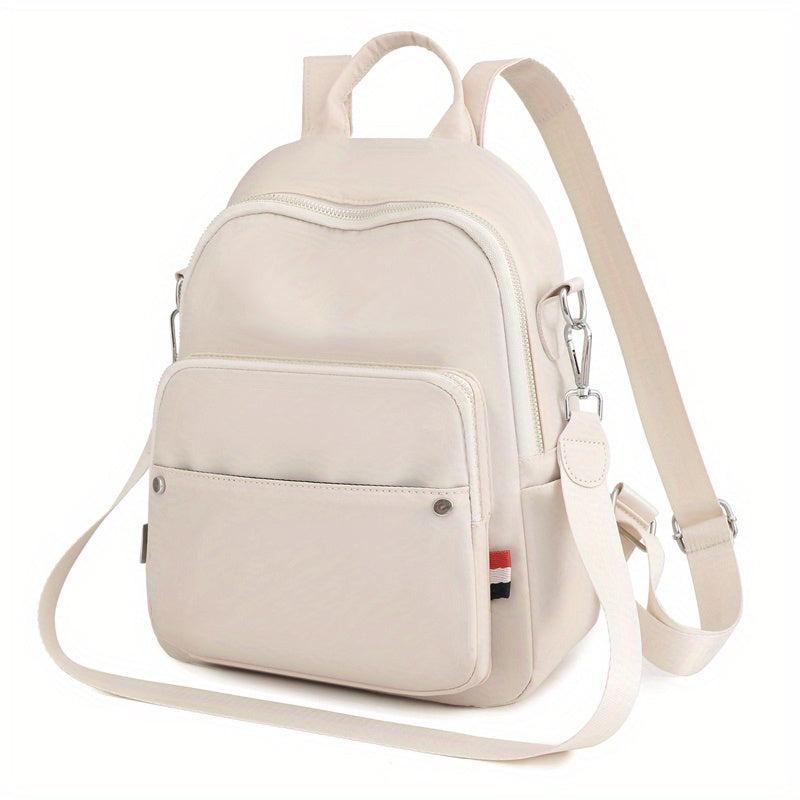 Casual Solid Backpack Purse Zipper Nylon Travel Daypack Detachable Shoulder Bag
