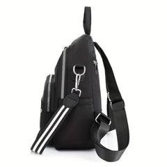 Casual Solid Backpack Purse Zipper Nylon Travel Daypack Detachable Shoulder Bag