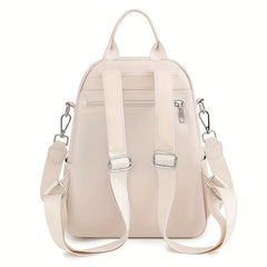 Casual Solid Backpack Purse Zipper Nylon Travel Daypack Detachable Shoulder Bag