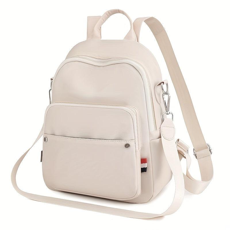 Casual Solid Backpack Purse Zipper Nylon Travel Daypack Detachable Shoulder Bag