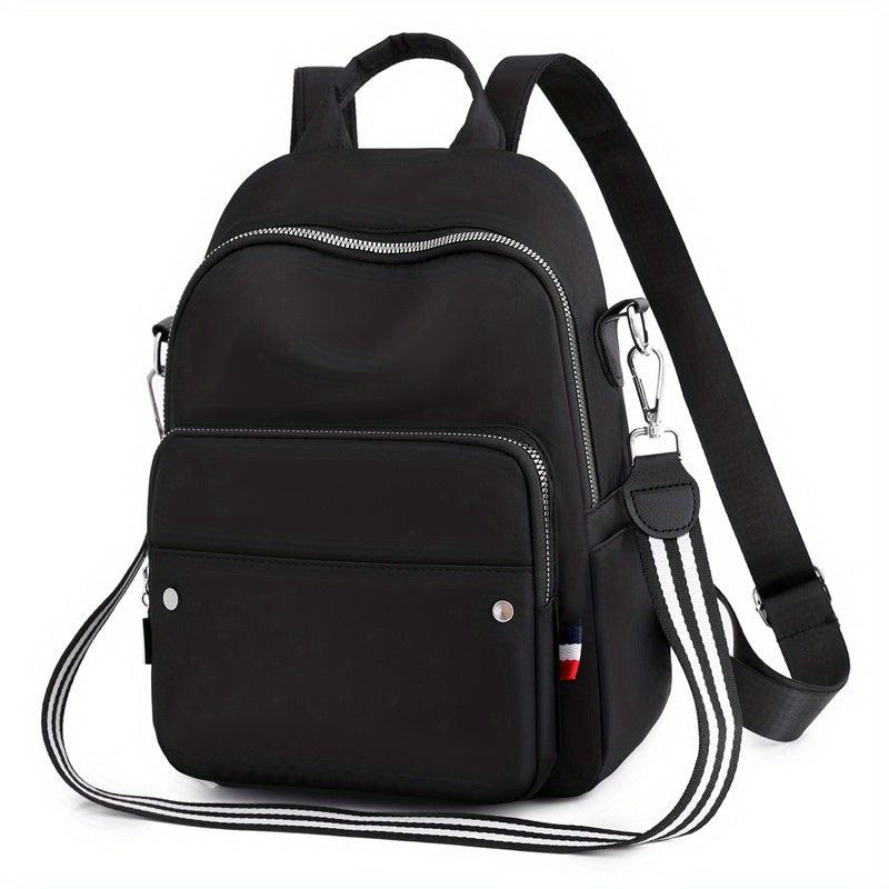 Casual Solid Backpack Purse Zipper Nylon Travel Daypack Detachable Shoulder Bag