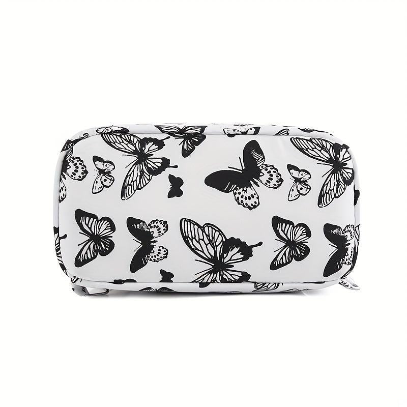 Butterfly Print Backpack Nylon Rucksack School Bookbag