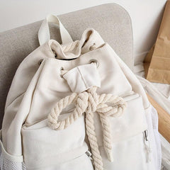 Large Capacity Drawstring Backpack Heavy Duty Canvas Back To School Bag