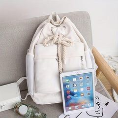Large Capacity Drawstring Backpack Heavy Duty Canvas Back To School Bag