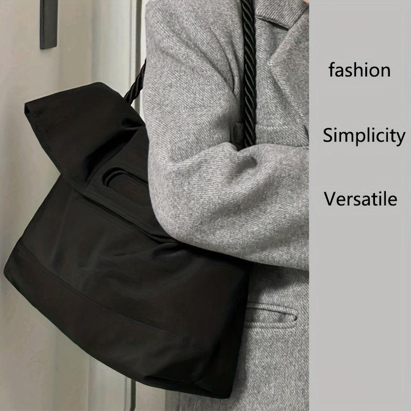 Casual Crossbody School Bag Solid Shoulder Bag Large Capacity Bag