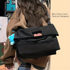 Casual Crossbody School Bag Solid Shoulder Bag Large Capacity Bag